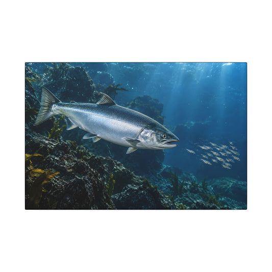 Autumn Glacier Run Atlantic Salmon canvas wall art