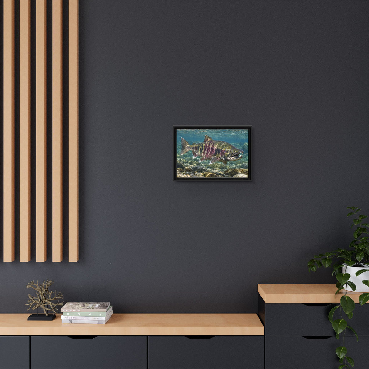 Teeth of the Run Chum Salmon framed canvas wall art, view 6