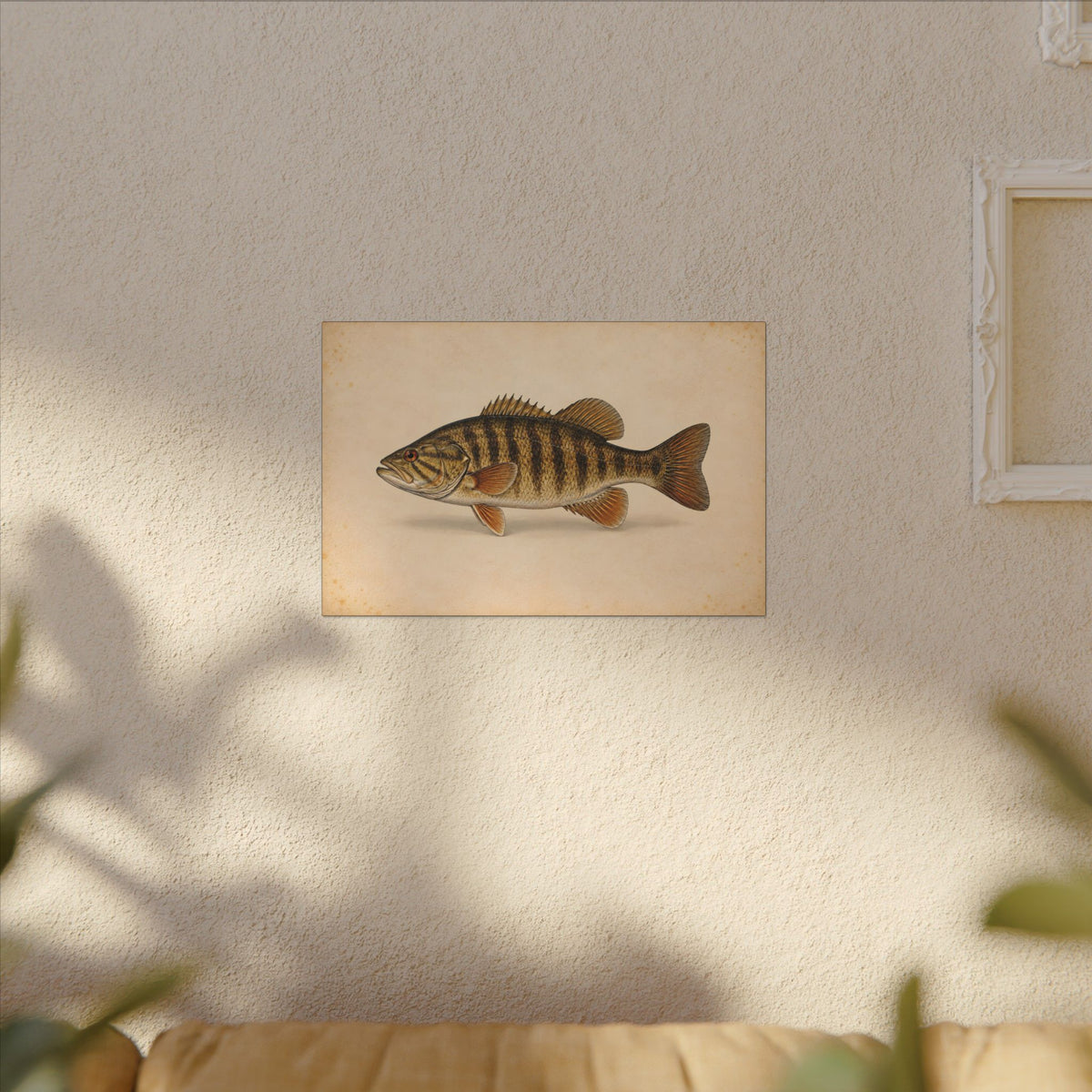 Smallmouth Bass Field Study Canvas wall art, view 5