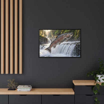 King of the Emerald Shallows Chinook Salmon framed canvas wall art, view 6