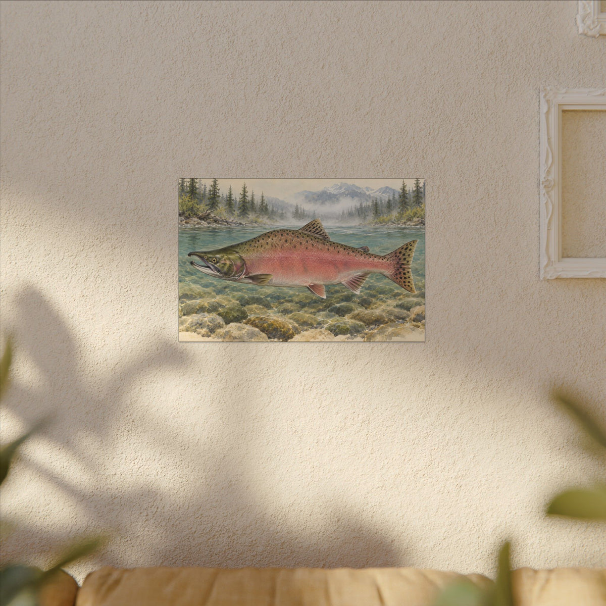 Spawning Creek Pink Salmon canvas wall art, view 5