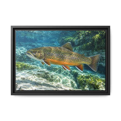Sapphire Spring Brook Trout framed canvas wall art, view 2