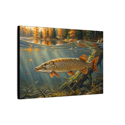 Tamarack Gold Northern Pike canvas, side angle