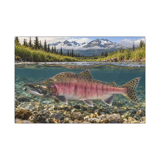 Alaska Creek Pink Salmon canvas wall art