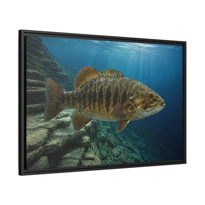 Deep Structure Smallmouth Bass framed canvas wall art, view 4