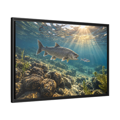 Cisco Chase Lake Trout framed canvas side angle