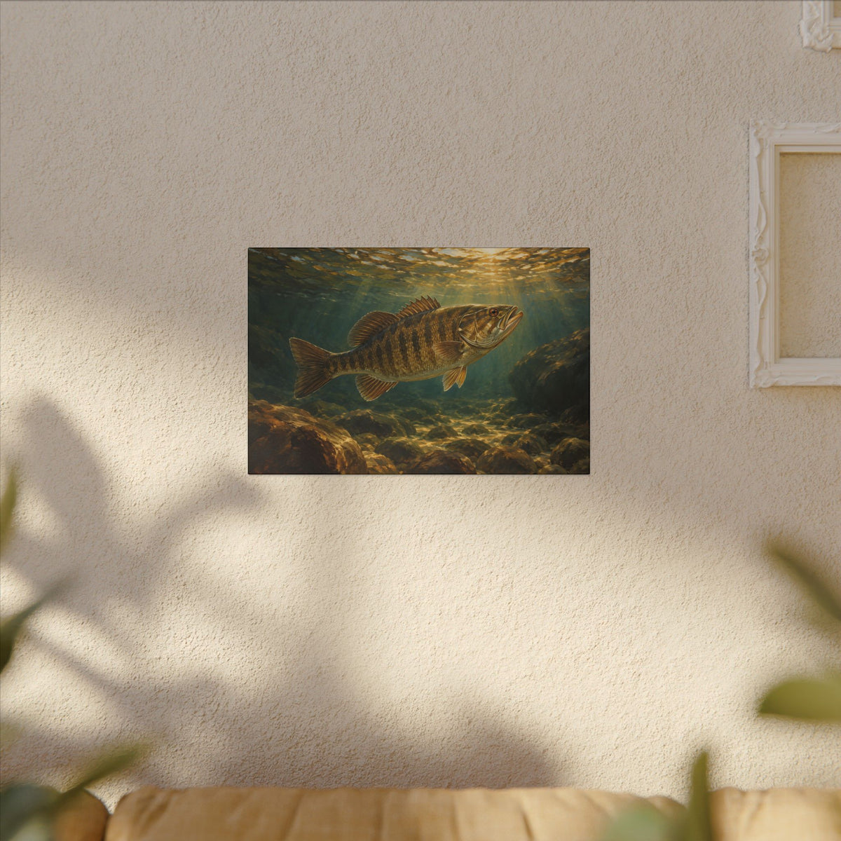 Bronzeback Rising Smallmouth Canvas wall art, view 5