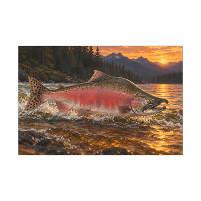 River Light Pink Salmon canvas wall art, view 3