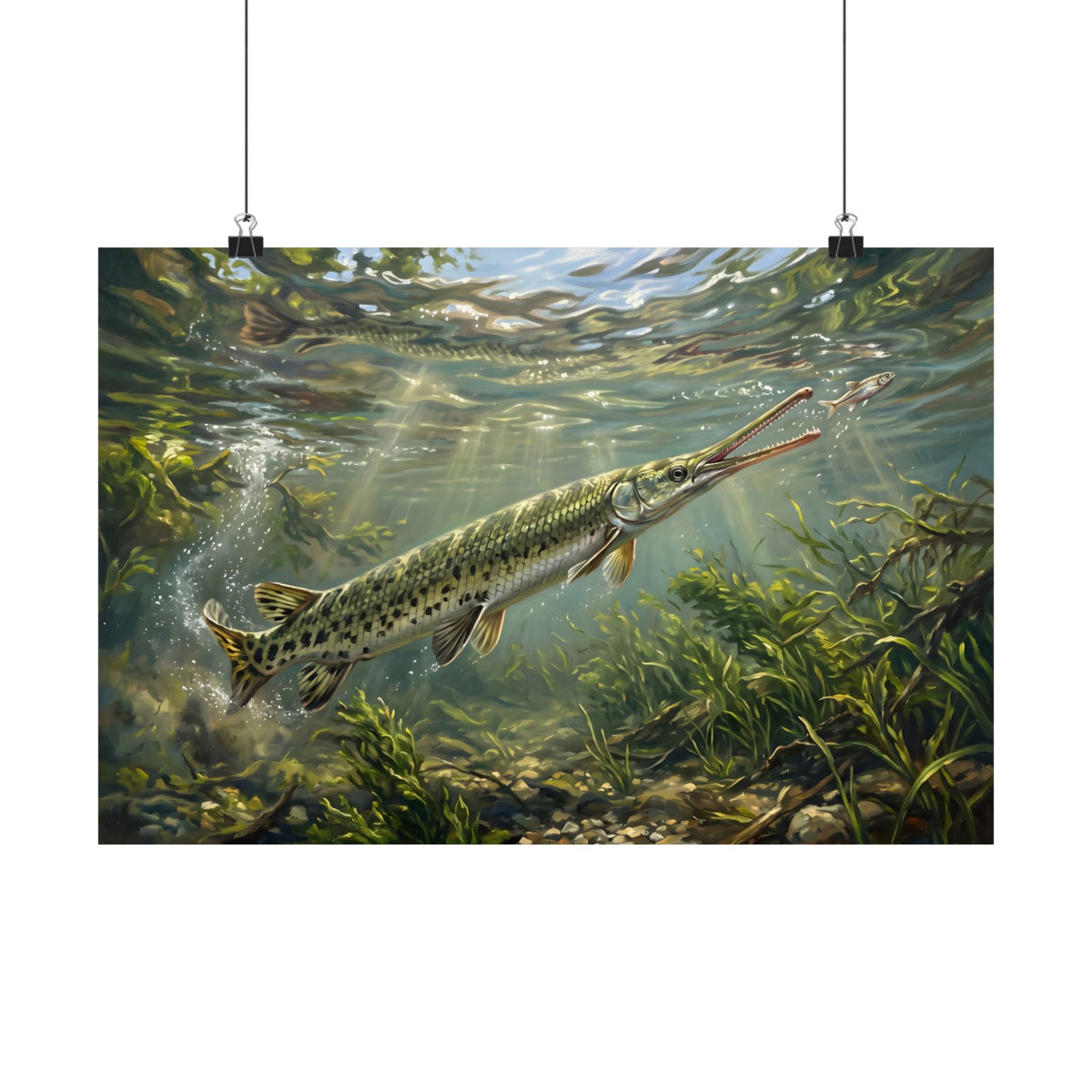 Longnose Gar Strike poster wall art, view 2