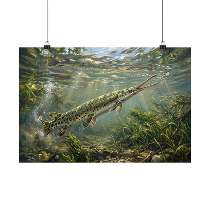 Longnose Gar Strike poster wall art, view 2