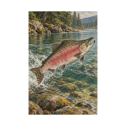 Rising Upstream Pink Salmon poster wall art, view 4