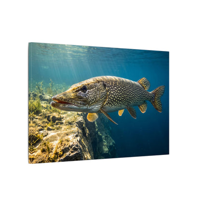 Northern Pike Deep Water Cruise Canvas — Trophy Wall Art for Anglers