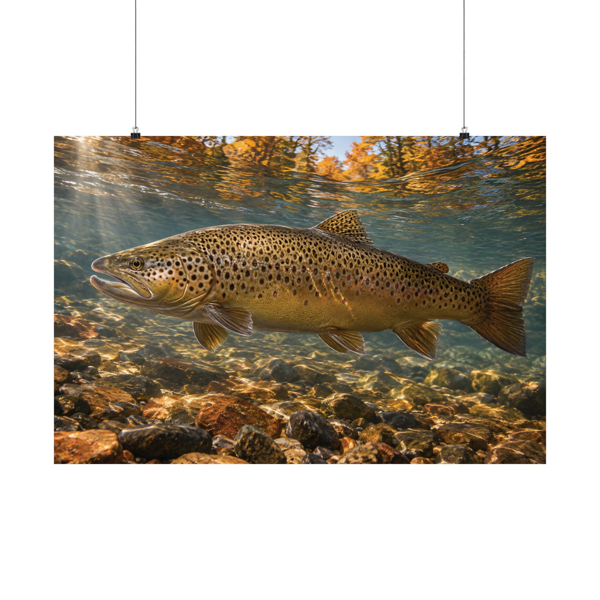 River of Copper Brown Trout poster wall art, view 3