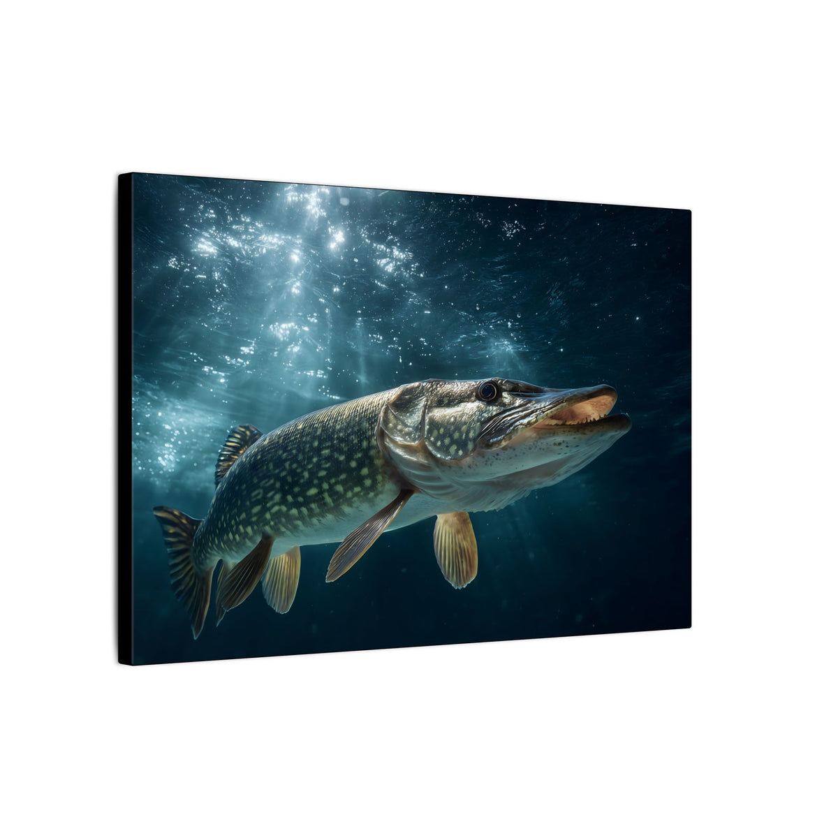 Emerging from the Deep Northern Pike canvas side angle