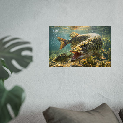 Northern Pike Crappie Chase Fine Art Print — Museum-Quality Giclée for Anglers