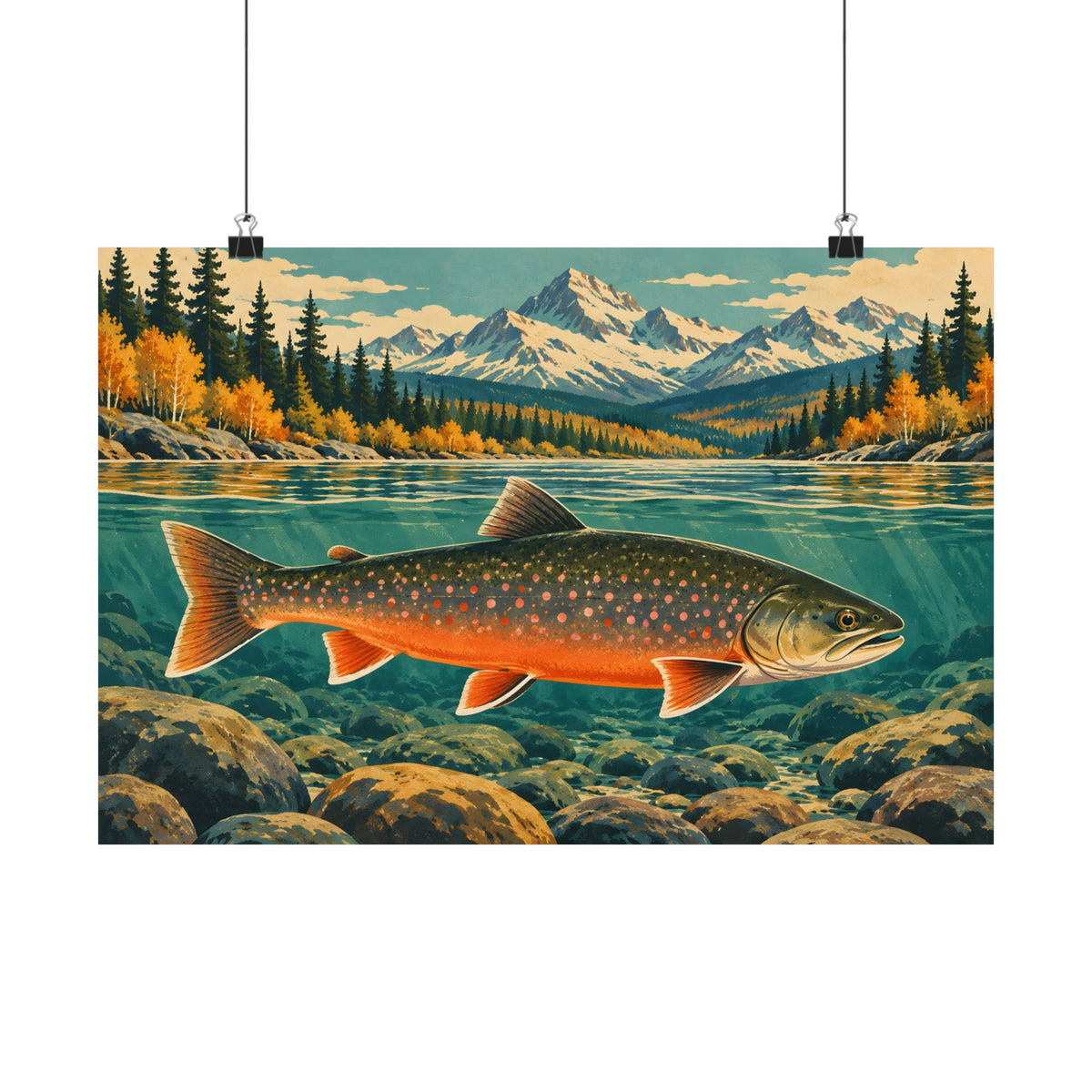 Beneath Autumn Mountains Dolly Varden poster wall art, view 2