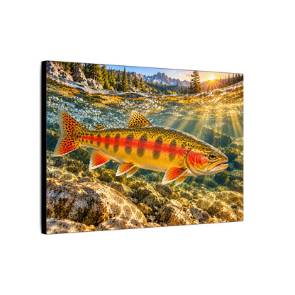 Mountain Sunrise Golden Trout canvas wall art, view 4