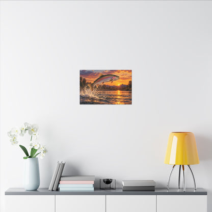 Sunset Leap Rainbow Trout canvas wall art – photo 6