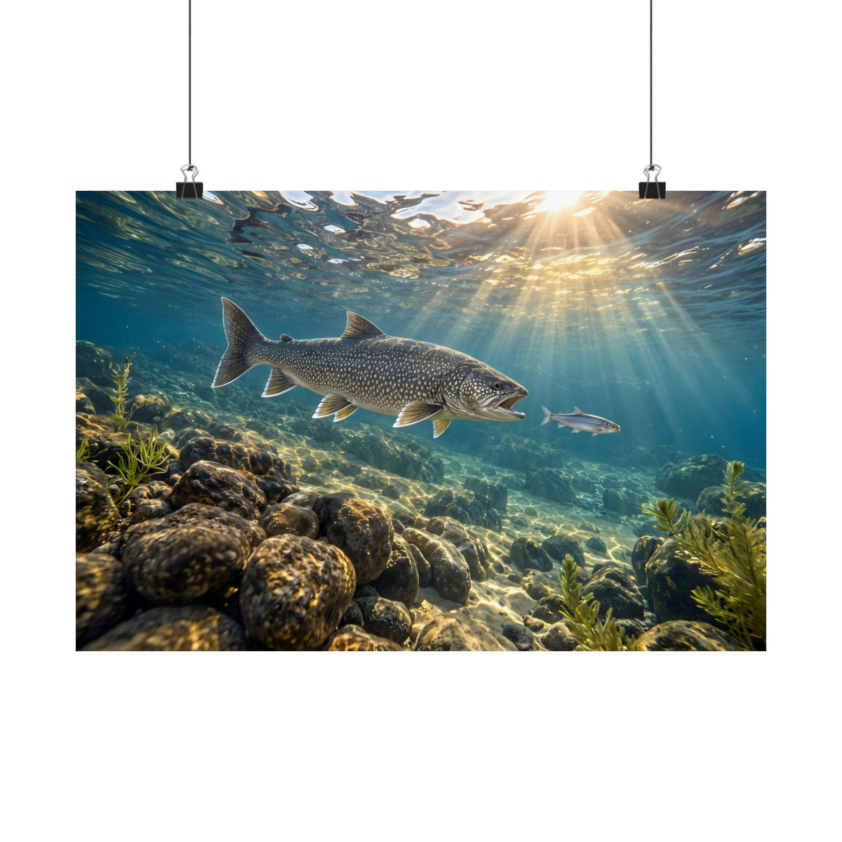 Cisco Chase Lake Trout poster wall art, 24x16 size view