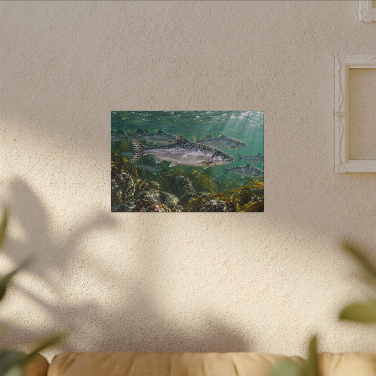 Lead the Run Pink Salmon canvas wall art, view 5