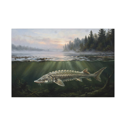 Sturgeon Dawn River canvas wall art, view 3