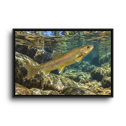 Ponderosa Pool Gila Trout framed canvas wall art, view 3