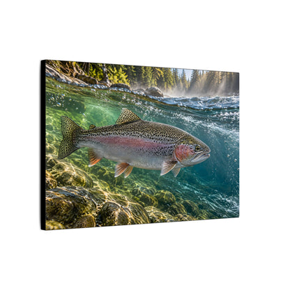 Emerald Current Rainbow Trout canvas wall art, view 4