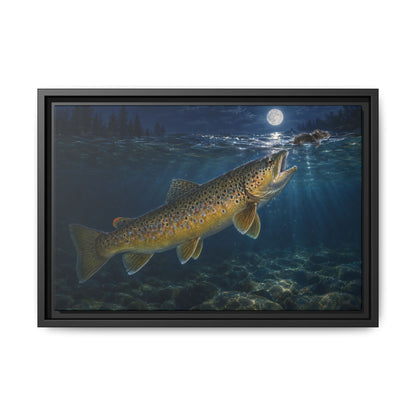 Midnight Mouse Brown Trout framed canvas, 24x16 size view