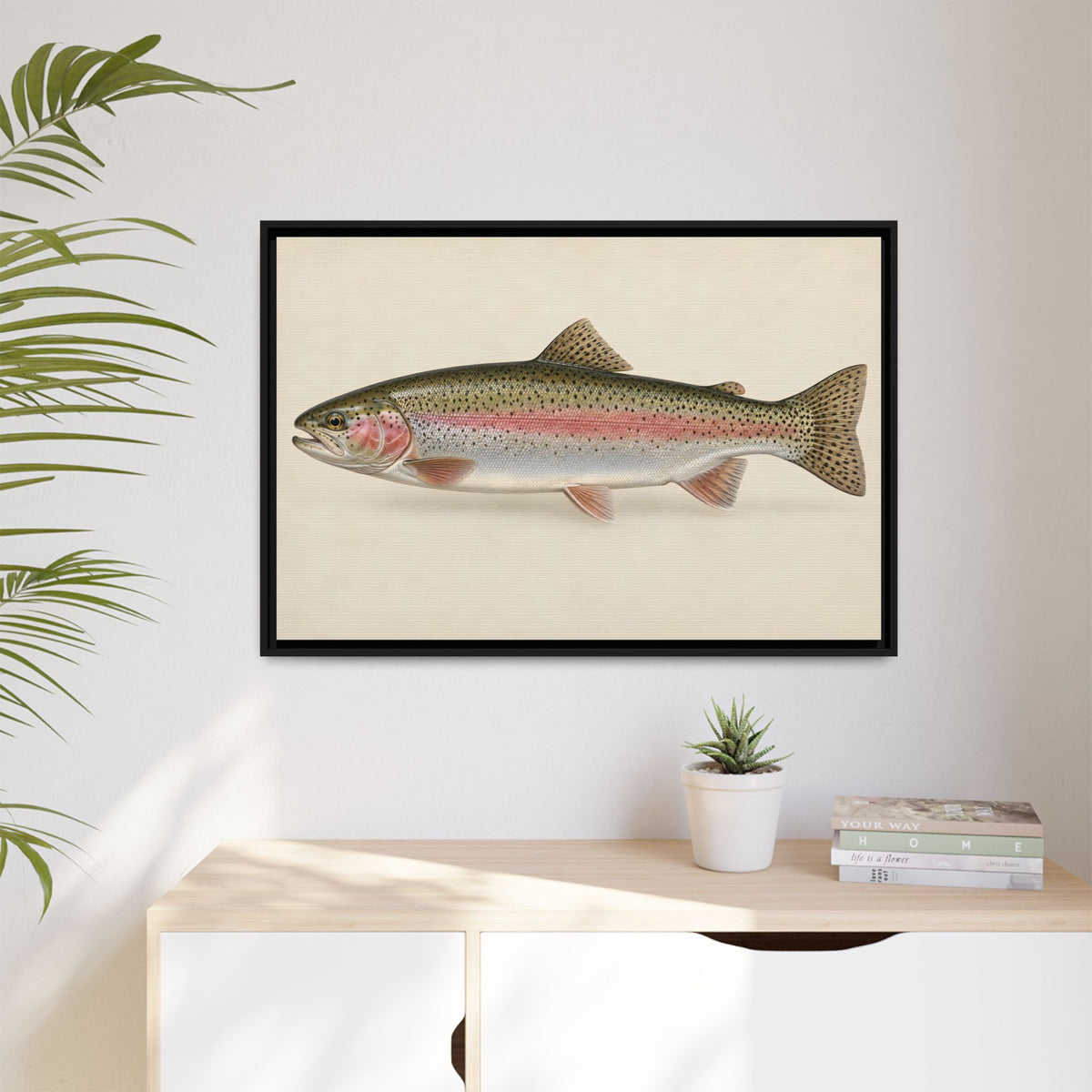 Rainbow Trout Field Study framed canvas wall art – photo 5