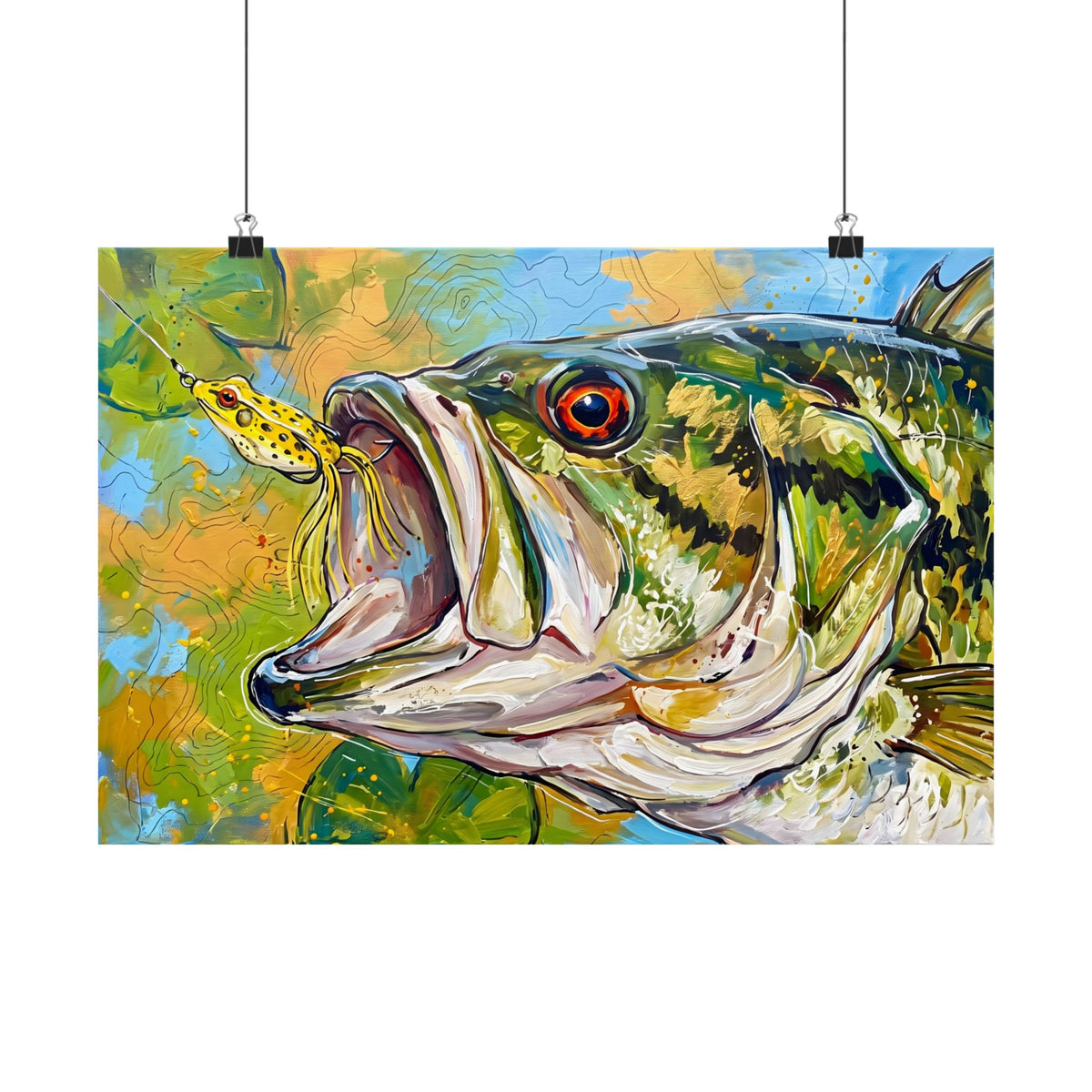 Legends Bold Close-Up Lily Pad Largemouth Bass poster wall art, view 2
