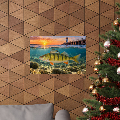 Lighthouse Sunrise Yellow Perch poster wall art, view 6