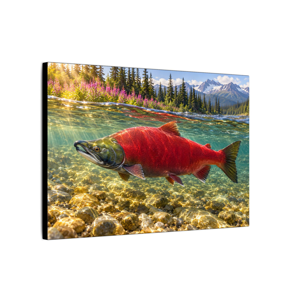 Crimson Run Sockeye Salmon canvas side angle