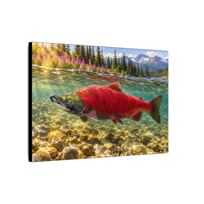 Crimson Run Sockeye Salmon canvas side angle