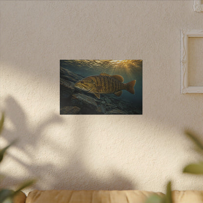 Northern Sunrise Smallmouth Bass canvas wall art, view 5