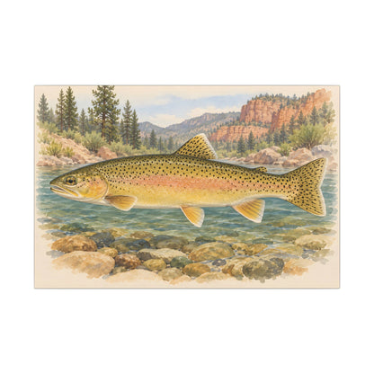 Gila Wilderness Watercolor Gila Trout canvas wall art, view 3