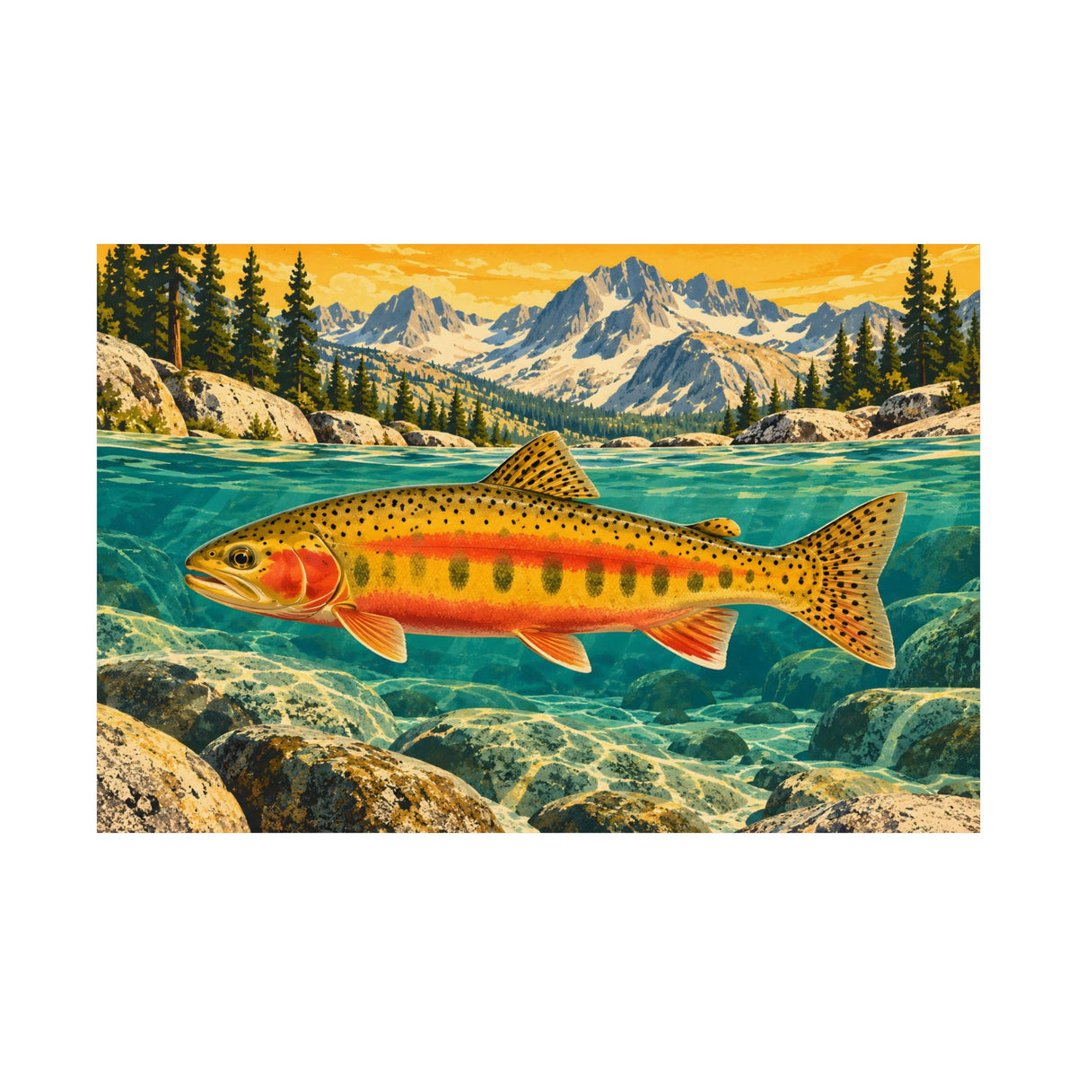 Sierra Peaks Golden Trout poster wall art, view 4