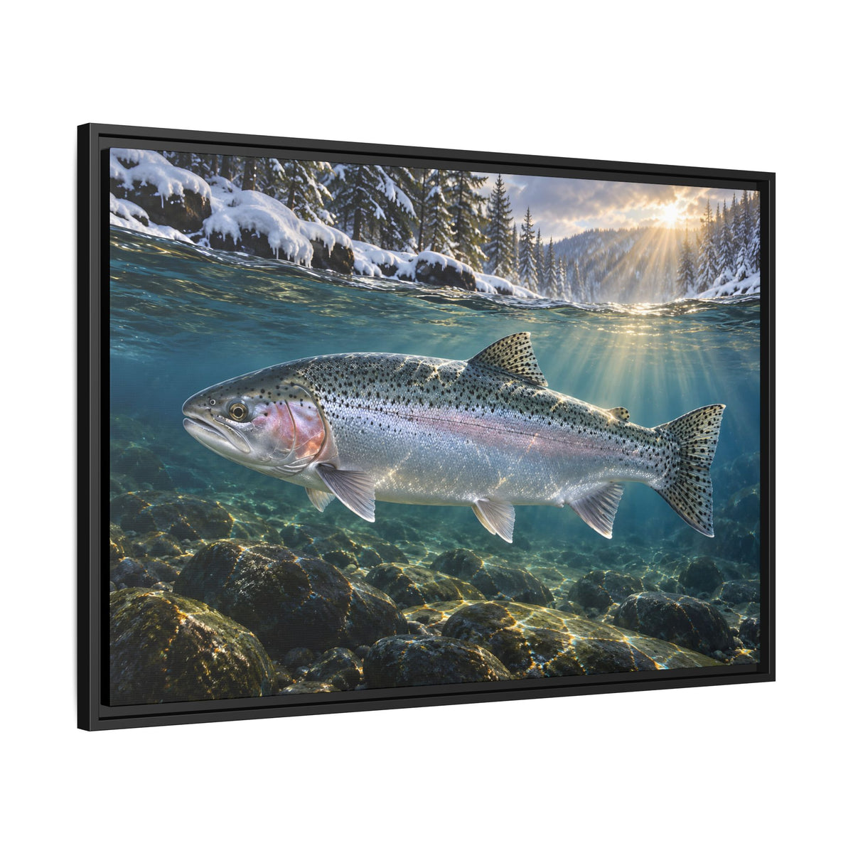 Steelhead Winter Run framed canvas wall art – photo 4