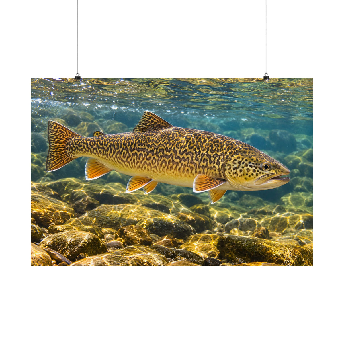 Sunlit Riffle Tiger Trout poster wall art, view 3