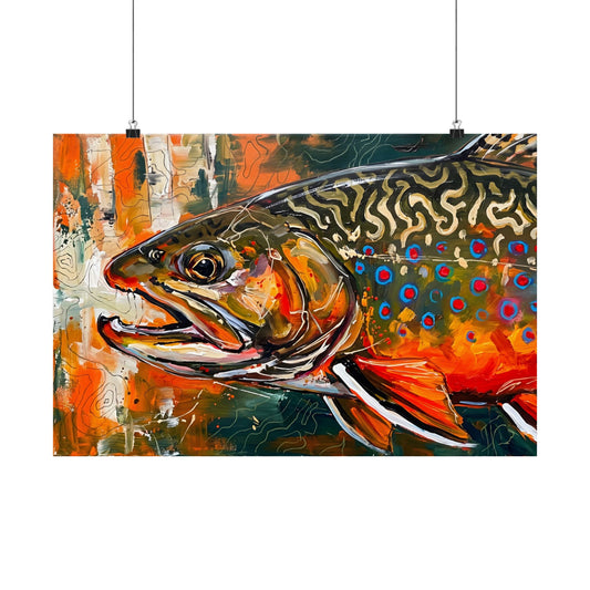 Legends Bold Close-Up Spawning Brook Trout poster wall art