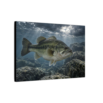 Silver Before the Storm Largemouth Bass canvas side angle