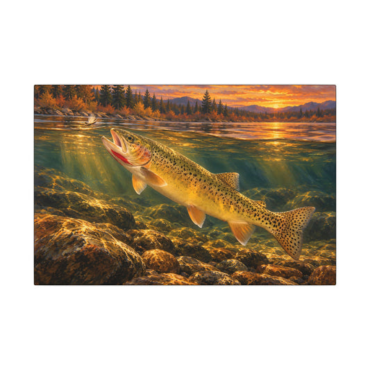 Red Throat at Dusk Cutthroat Trout canvas, 18x12 size view