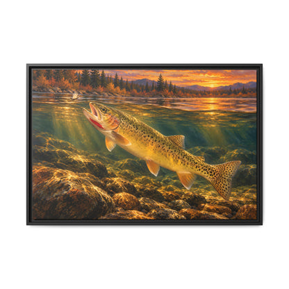 Red Throat at Dusk Cutthroat Trout framed canvas, 36x24 size view