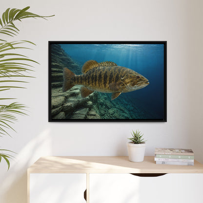 Deep Structure Smallmouth Bass framed canvas wall art, view 5