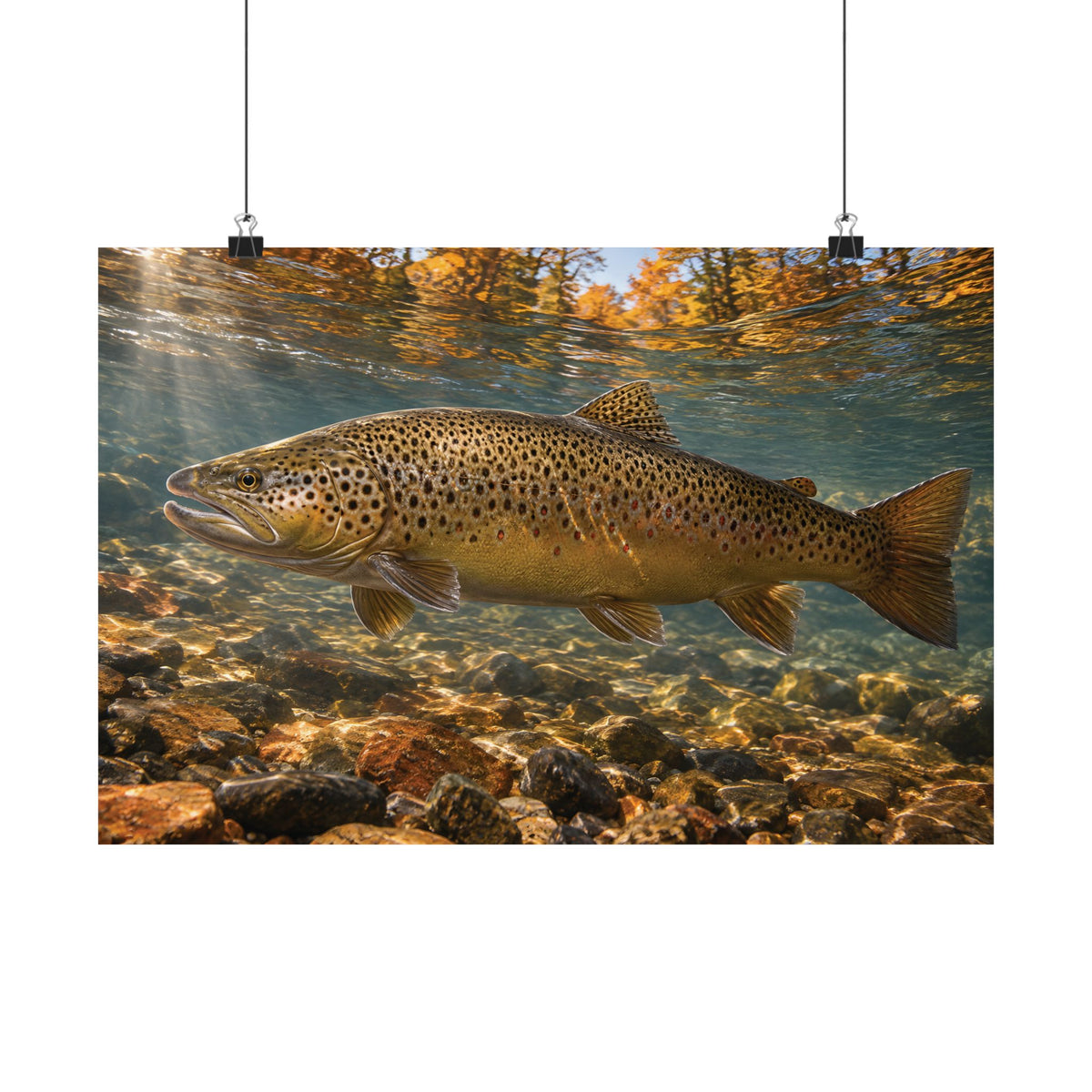 River of Copper Brown Trout poster wall art, view 2