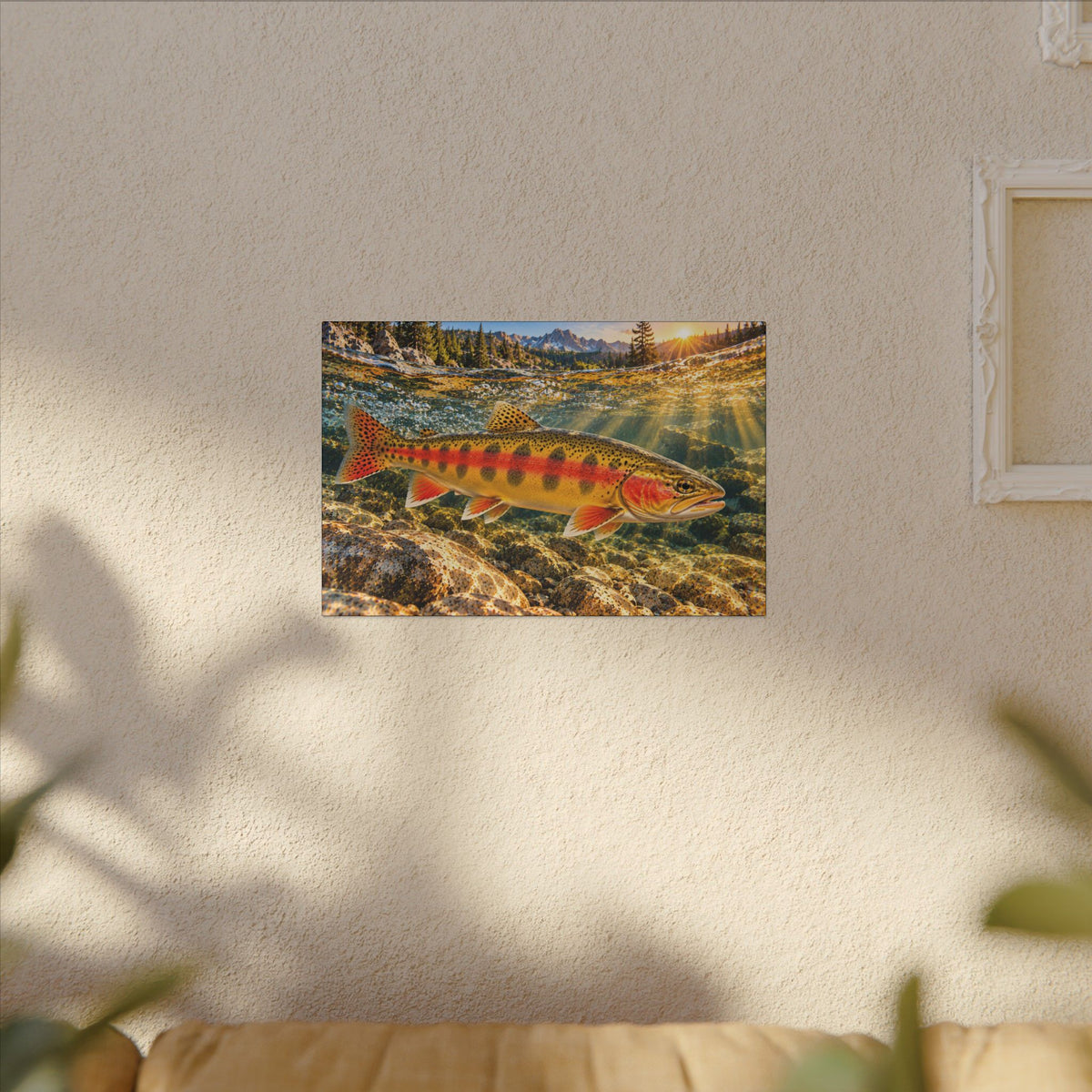 Mountain Sunrise Golden Trout canvas wall art, view 5