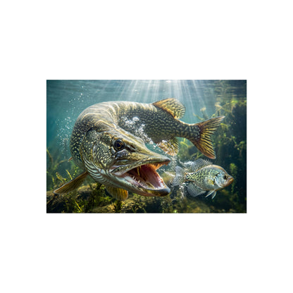 Northern Pike Predator Strike Fine Art Print — Museum-Quality Giclée for Anglers