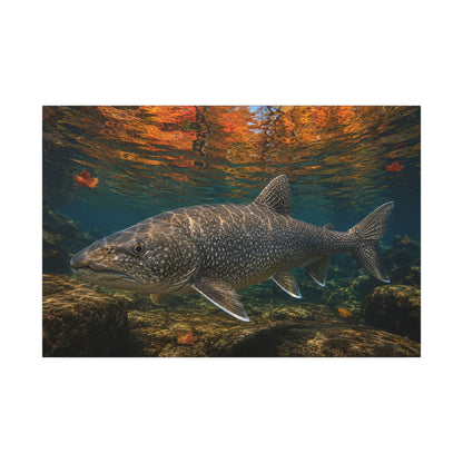 Autumn Granite Lake Trout canvas wall art, view 3