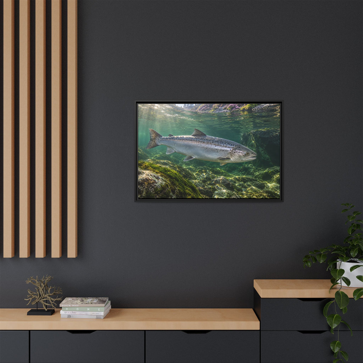 Autumn Passage Salmon framed canvas wall art, view 6