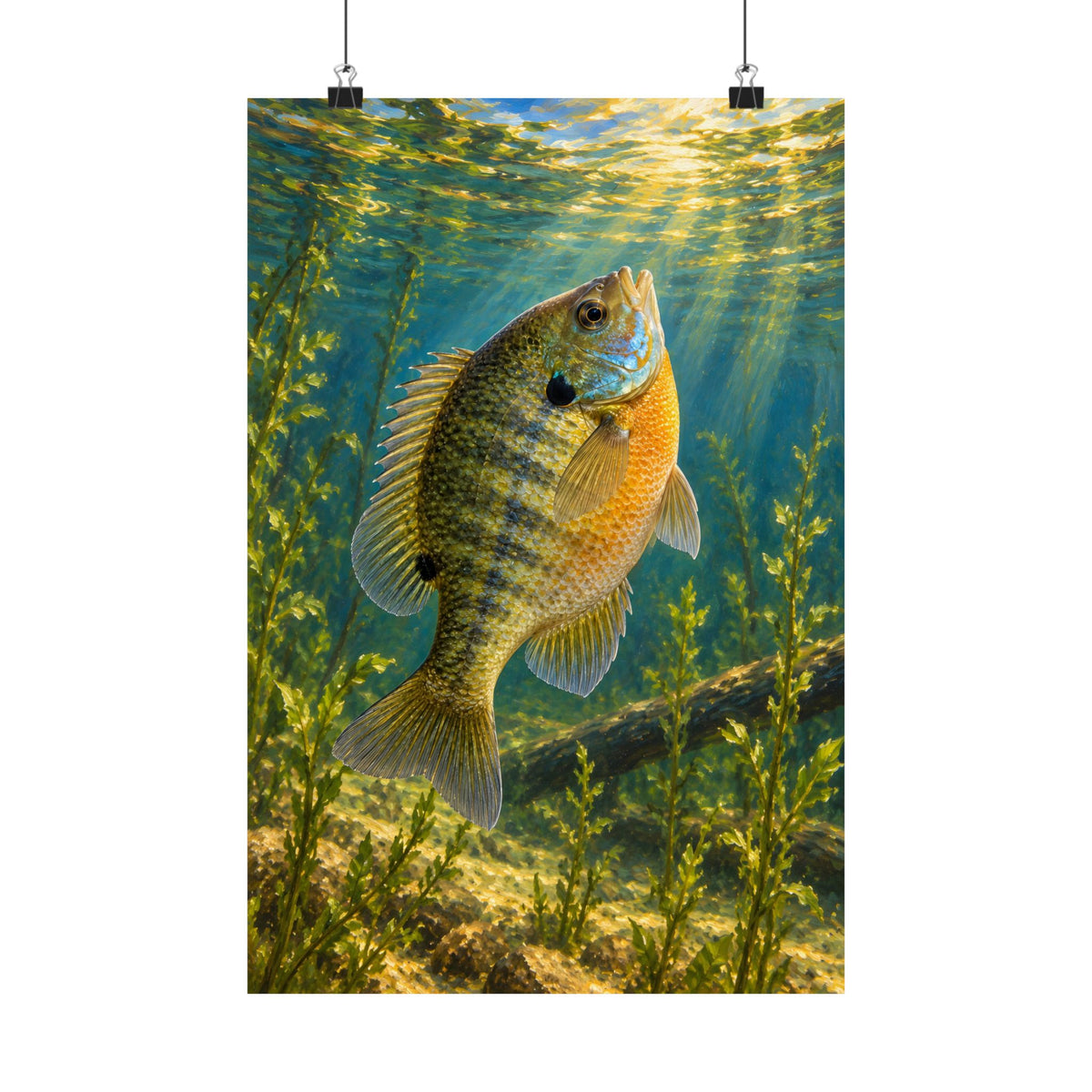 Summer Pond Bluegill vertical poster wall art, view 1