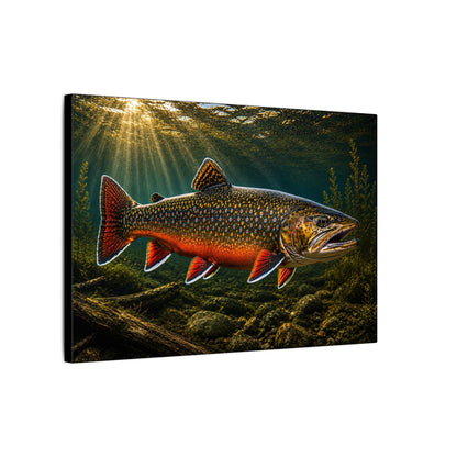 Swimming Upstream at Sundown Brook Trout canvas wall art, view 4